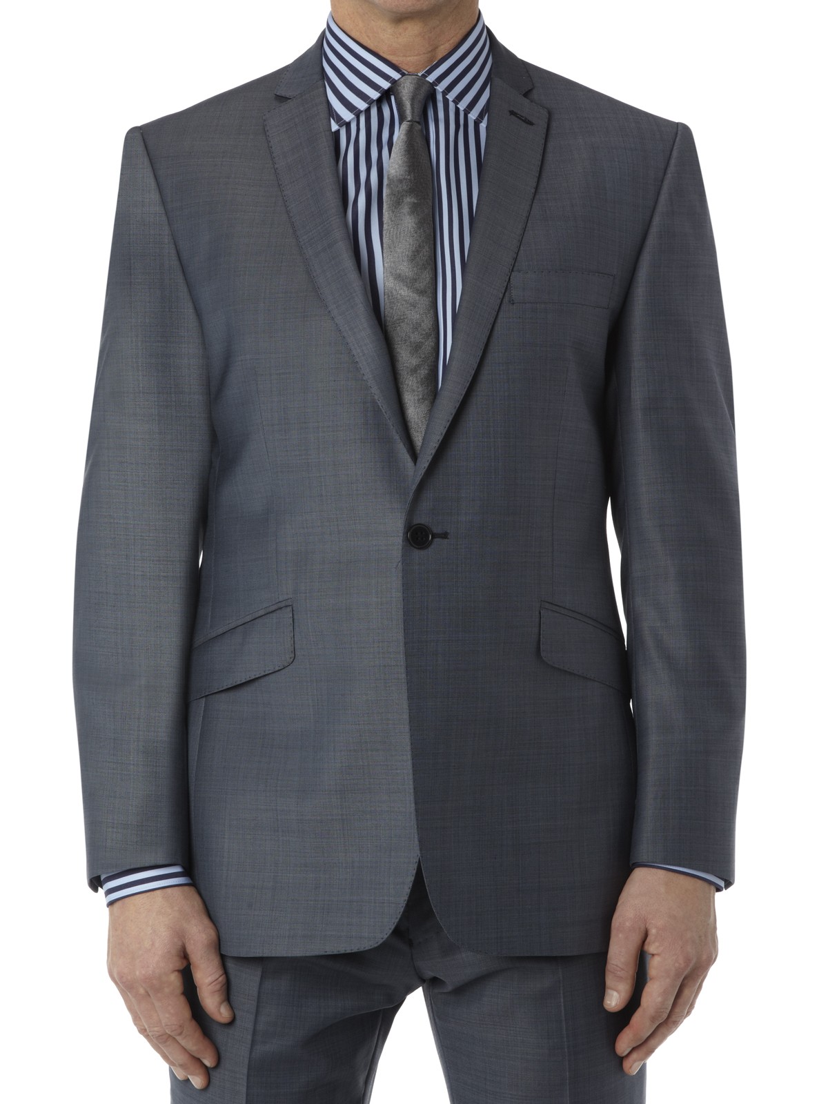 Notch Lapel Blue Pick Suit Jacket - Fashion Groom